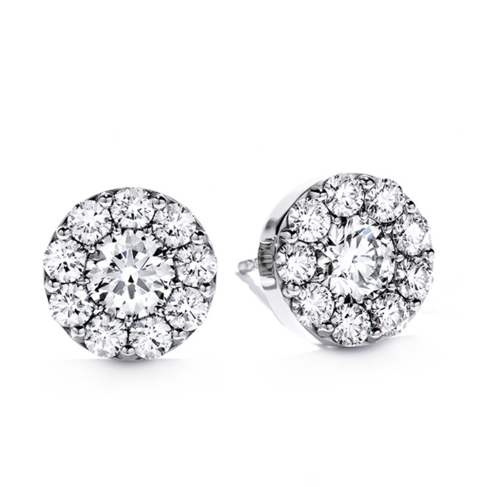 Hearts on Fire Radiant Silver Diamond Earrings